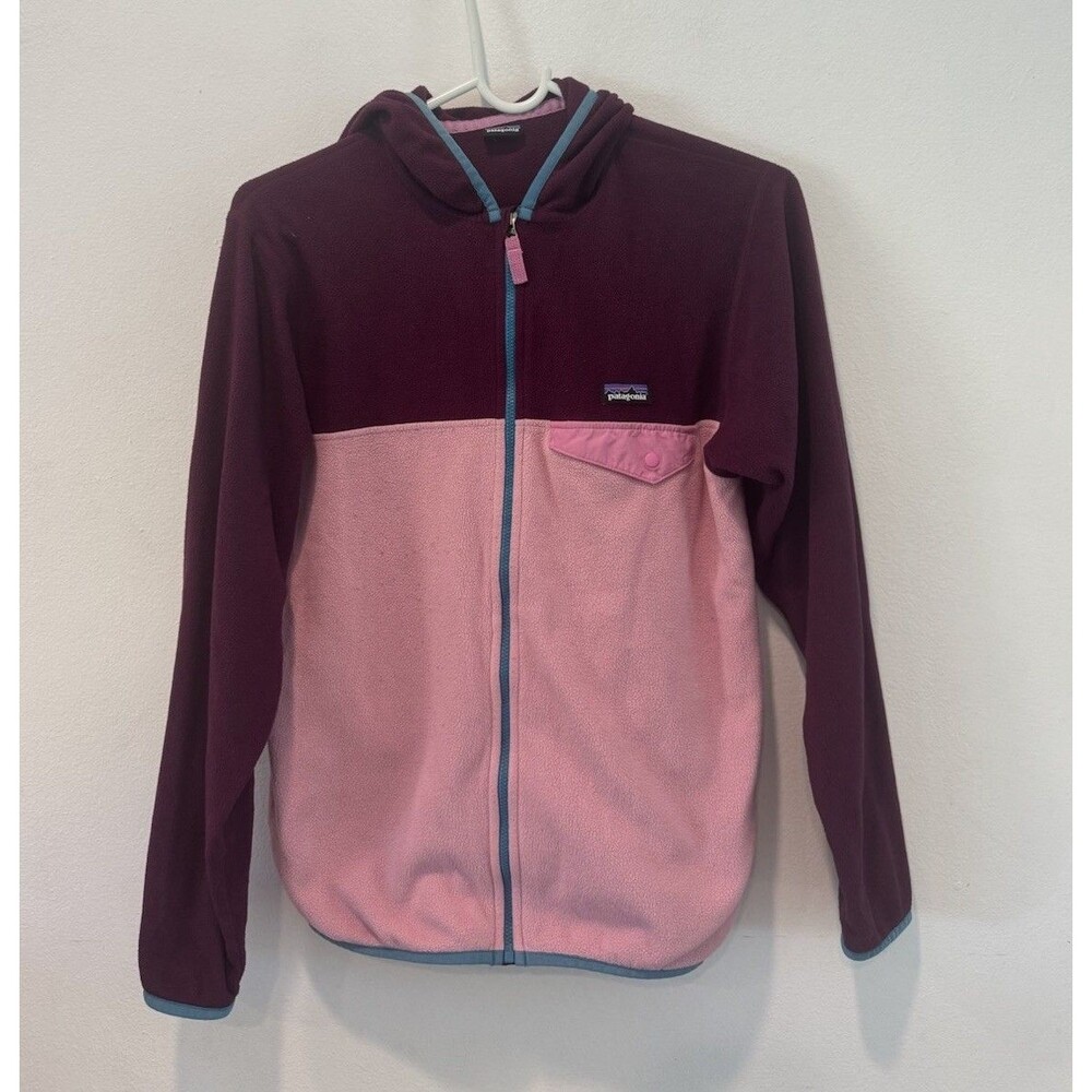 Patagonia Micro‎ D Snap-T Jacket Girl's XL Pink Polyester Fleece Full-Zip Hooded